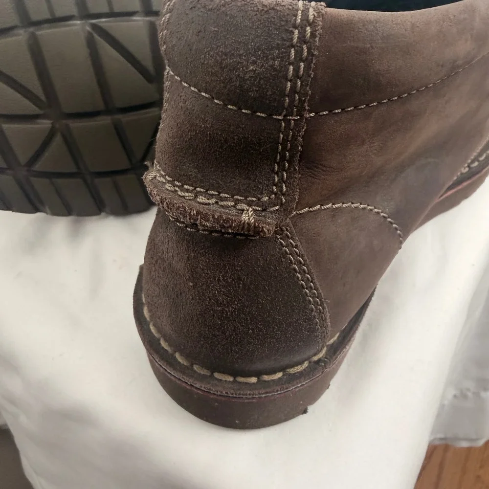 Clarks Vargo Apron Dark Brown Leather Chukka Moc Toe Boots Mens 12 M